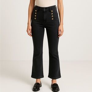 Generation Love Black Amirah Cropped Kick Flare‎ Jean